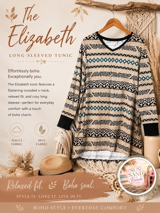 LuLaRoe Tops - LulaRoe NWOT Elizabeth Long Sleeve Tunic Beige Retail$38